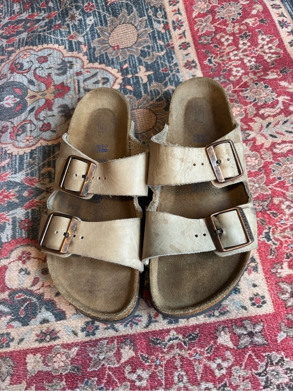 Birkenstock Arizona Light Beige with Bronze Buckles